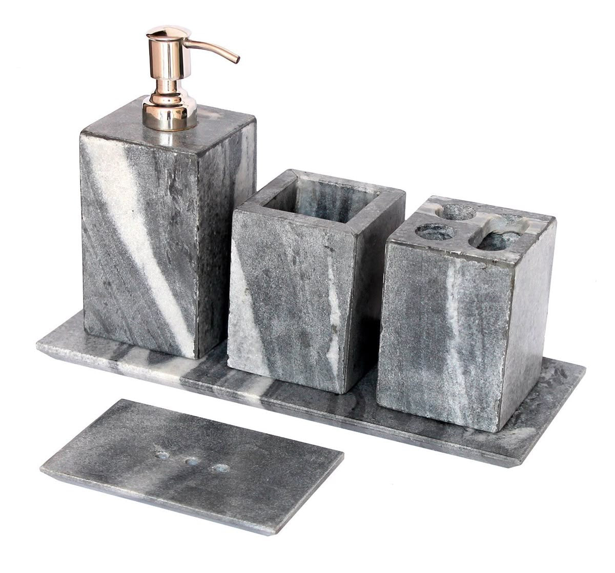 Grey Mist Marble Bath Set